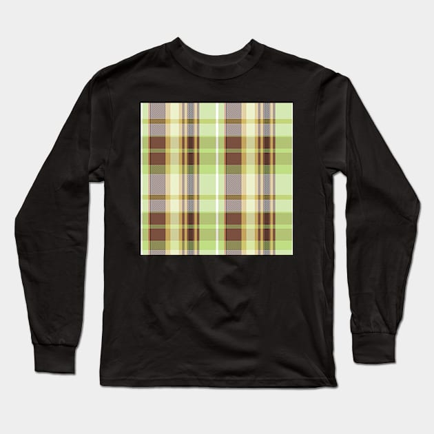 Autumn Aesthetic Conall 1 Hand Drawn Textured Plaid Pattern Long Sleeve T-Shirt by GenAumonier